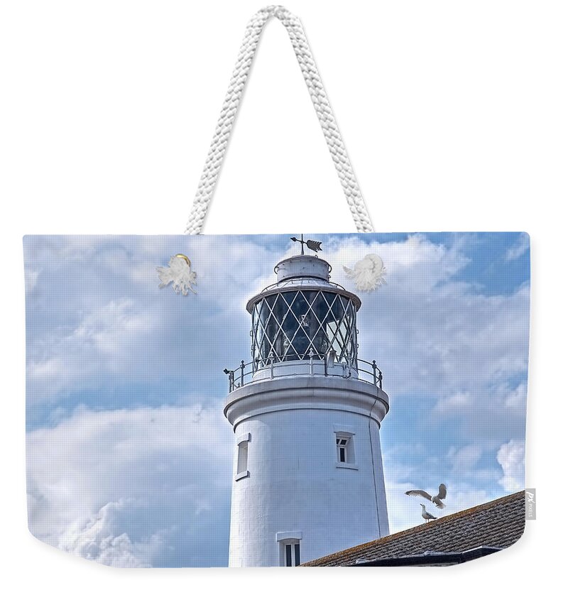 Ighthouse Weekender Tote Bag featuring the photograph Sky High - Southwold Lighthouse by Gill Billington