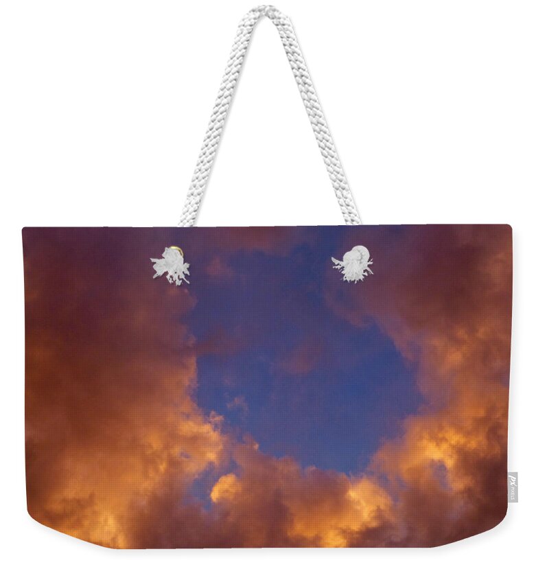 Cloud Weekender Tote Bag featuring the photograph Sky Window by Claudia Goodell
