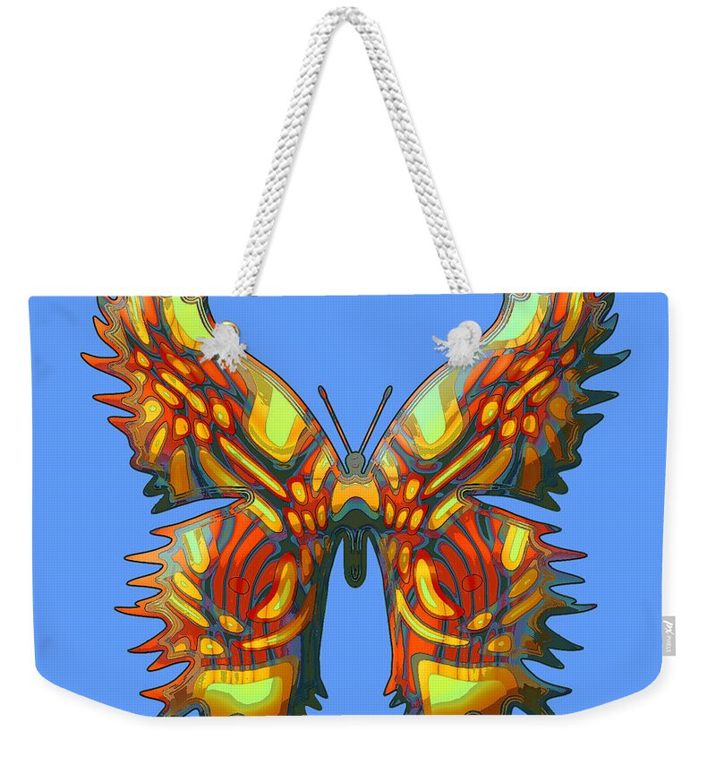 Butterflies Weekender Tote Bag featuring the digital art Skyfly Butterfly by Deborah Runham