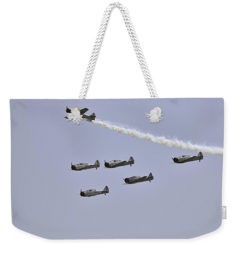 Skywriters Weekender Tote Bag featuring the photograph Skytypers by Bradford Martin