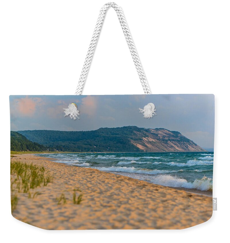 Clouds Weekender Tote Bag featuring the photograph Sleeping Bear Dunes at Sunset by Sebastian Musial