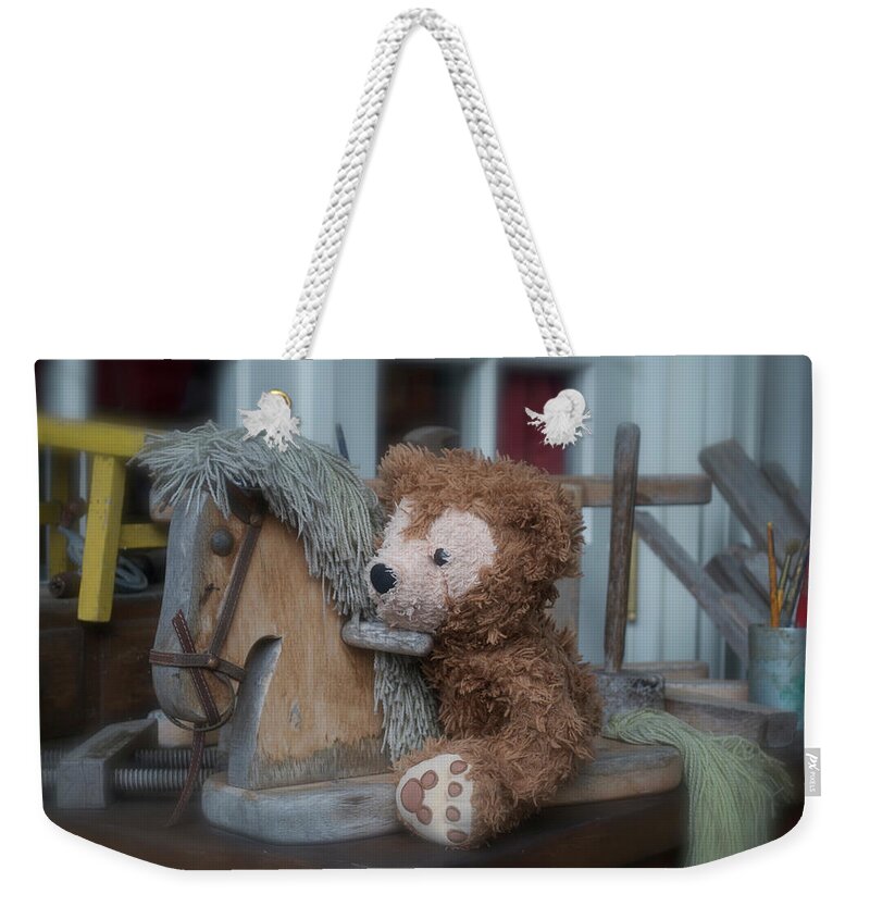 Fantasy Weekender Tote Bag featuring the photograph Sleepy Cowboy Bear by Thomas Woolworth