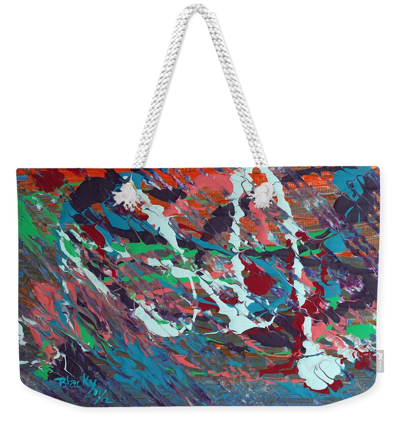 Slice Weekender Tote Bag featuring the painting Slices of Life by Donna Blackhall