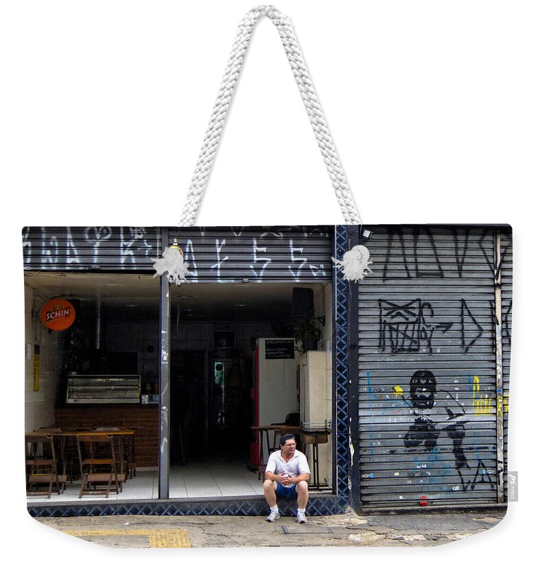 Man Weekender Tote Bag featuring the photograph Slow Day at the Office - Sao Paulo by Julie Niemela