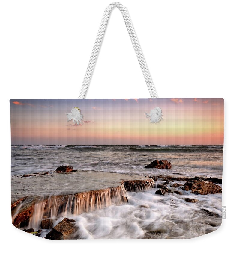 Outdoors Weekender Tote Bag featuring the photograph Slow Water by Raffaele Ballirano