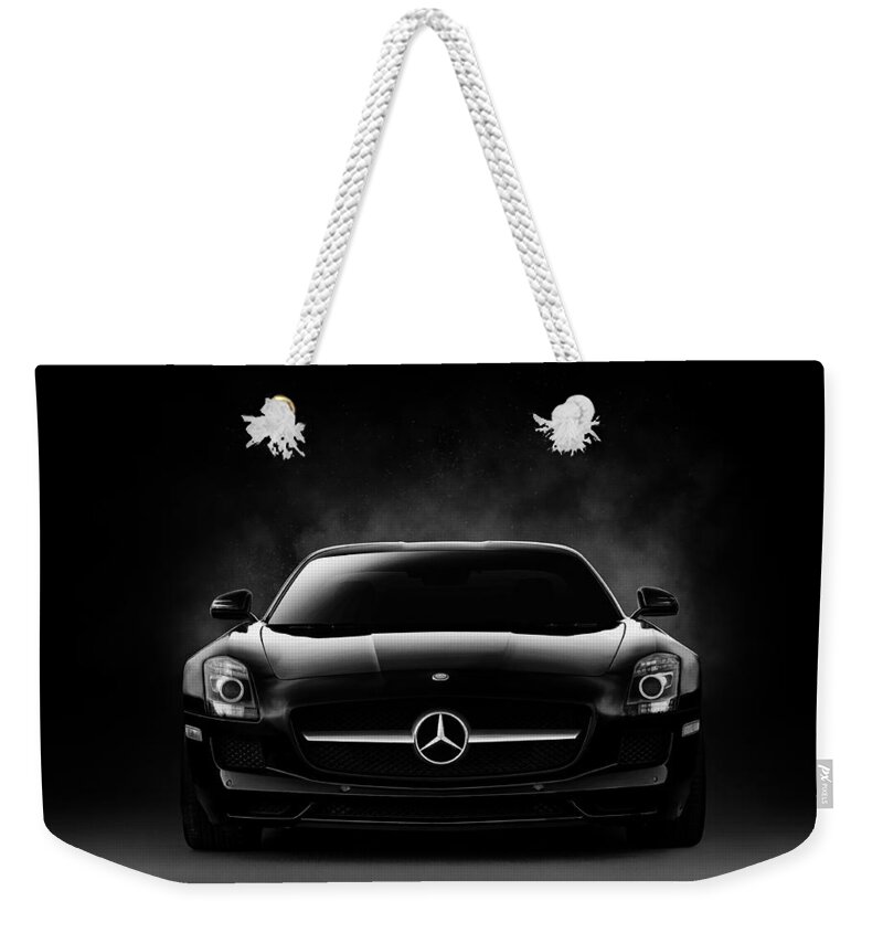 Mercedes Weekender Tote Bag featuring the digital art SLS Black by Douglas Pittman