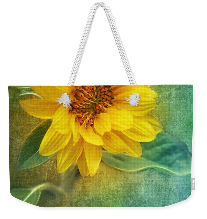 Photo Weekender Tote Bag featuring the photograph Small Sunflower by Jutta Maria Pusl