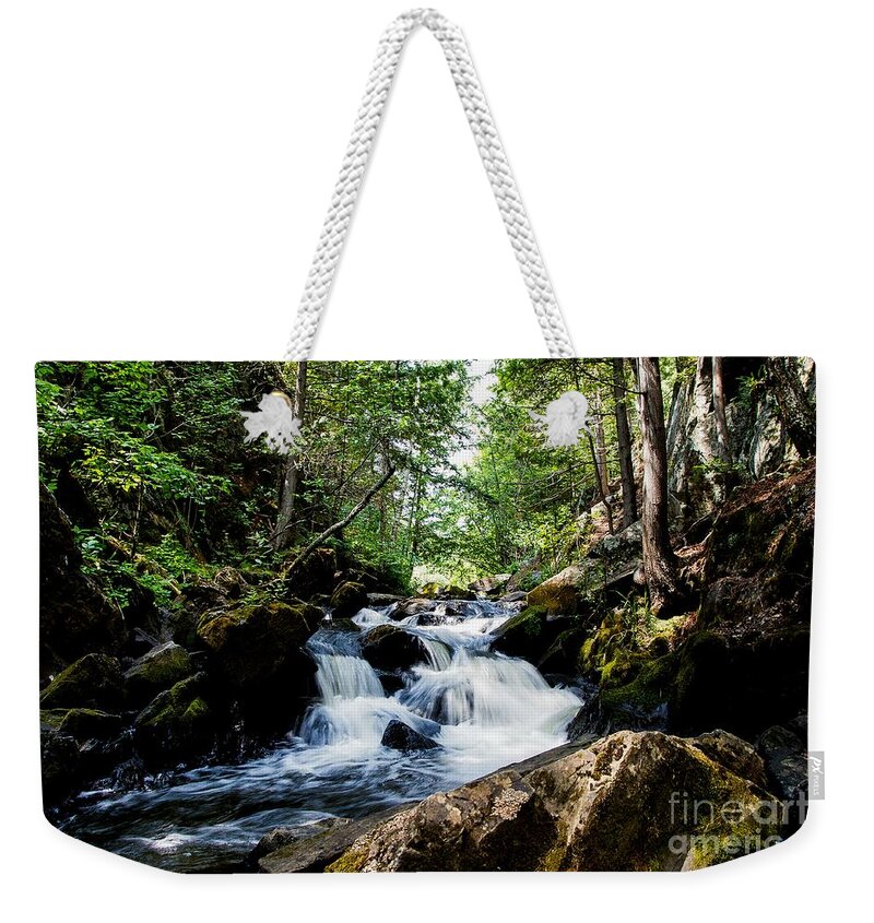 Falls Weekender Tote Bag featuring the photograph Smalley Falls by Nikki Vig