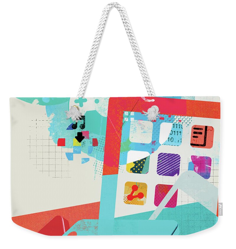 Abundance Weekender Tote Bag featuring the photograph Smart Phones And Digital Tablets by Ikon Ikon Images