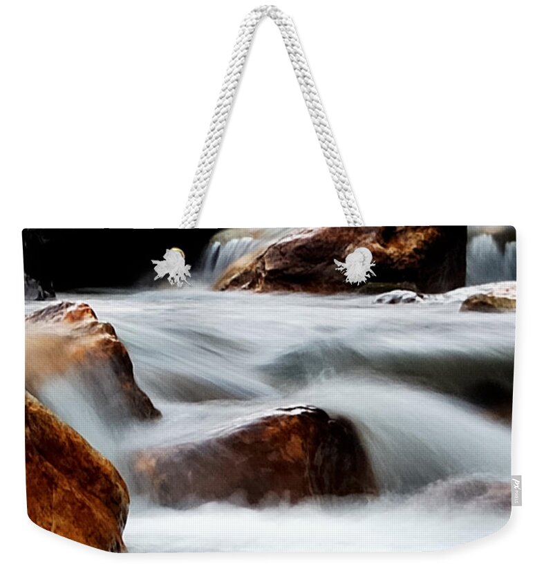 Waters Weekender Tote Bag featuring the photograph Smoke On The Water by Steven Milner