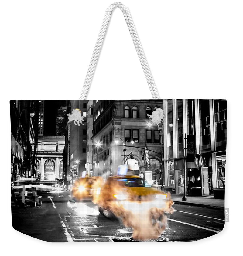 New York Weekender Tote Bag featuring the photograph Smoking Streets Of New York by Az Jackson