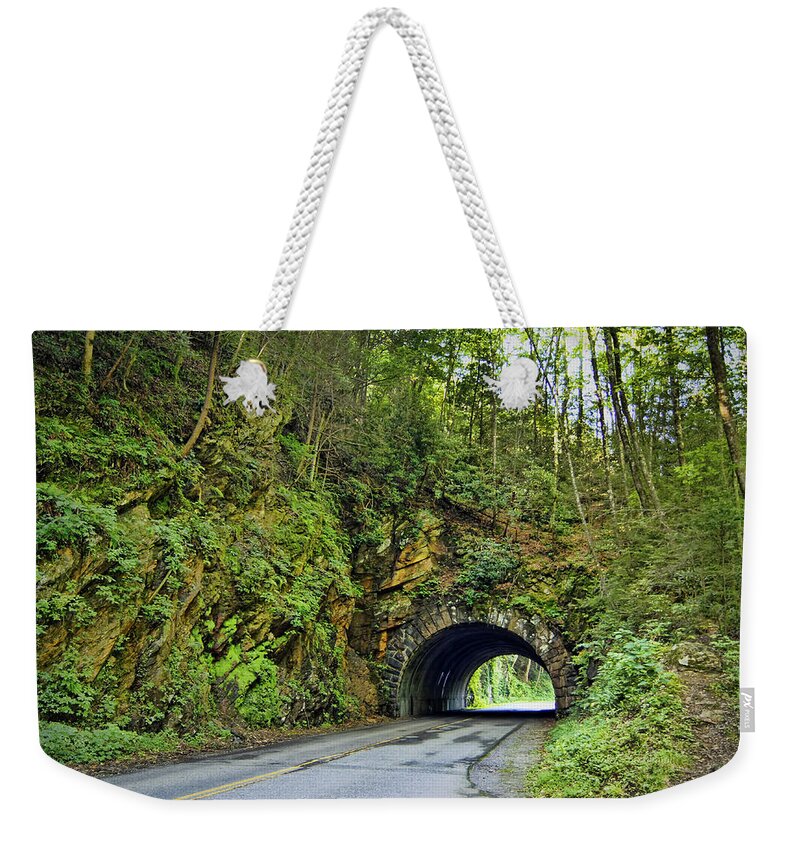 Tunnel Weekender Tote Bag featuring the photograph Smoky Mountain Tunnel by Cricket Hackmann
