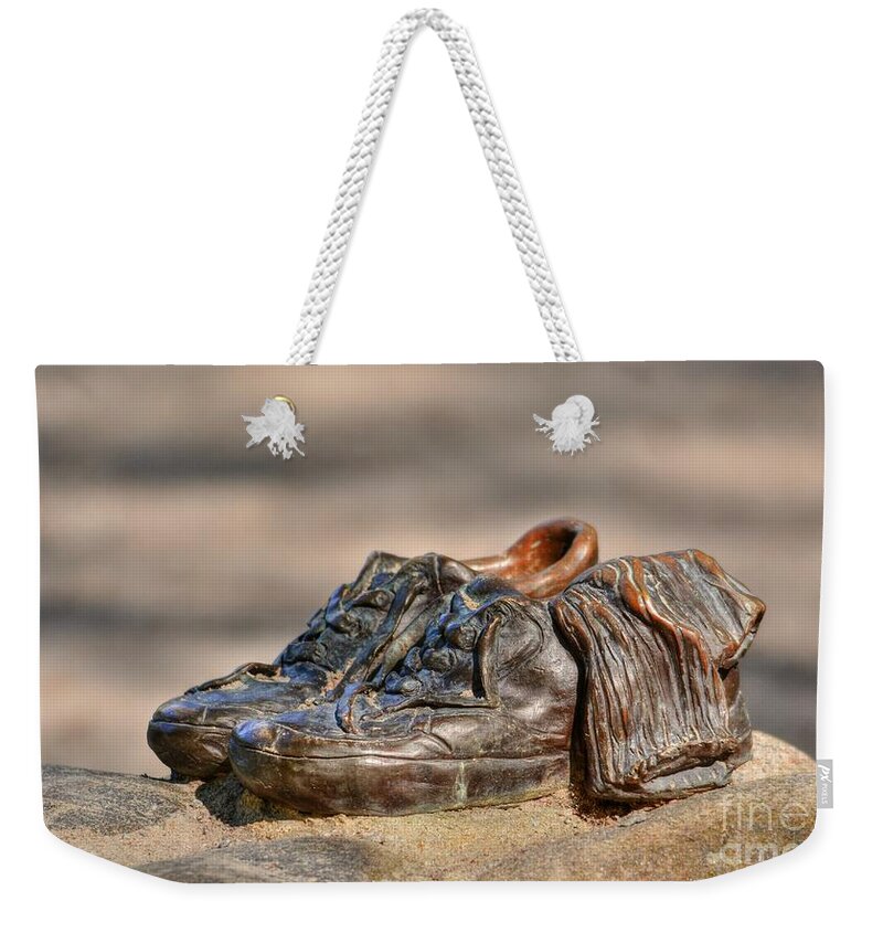 Sneakers Weekender Tote Bag featuring the photograph Sneakers And Socks by Kathy Baccari