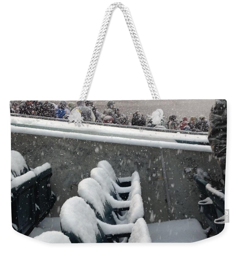 Eagles Weekender Tote Bag featuring the photograph Snow Bowl 2013 by Sheila Mashaw