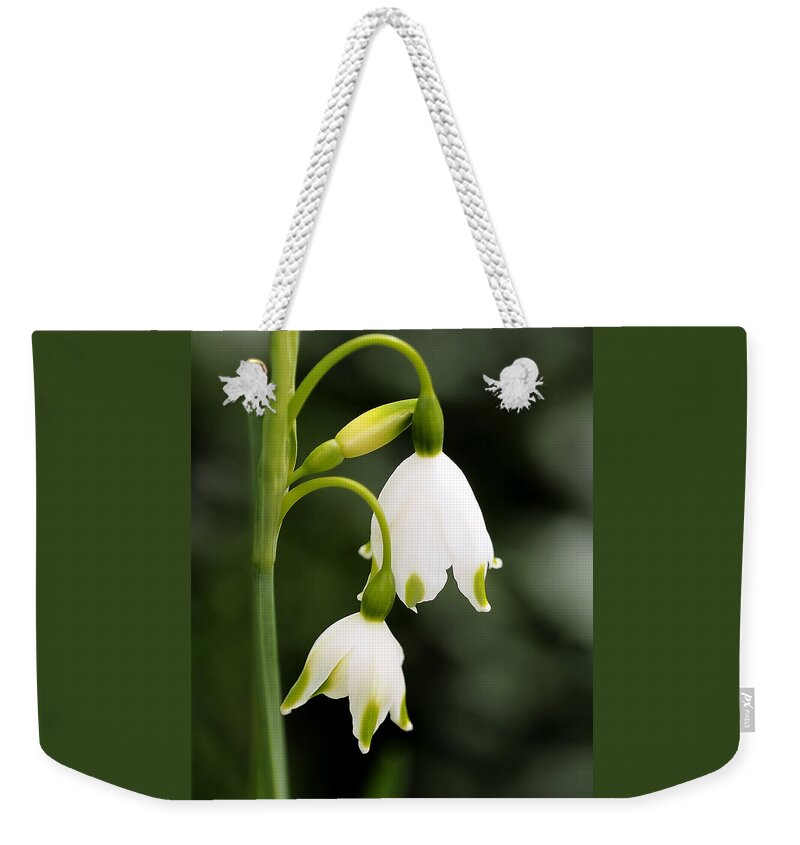 Snowbells Weekender Tote Bag featuring the photograph Snowbells in Spring by Rona Black