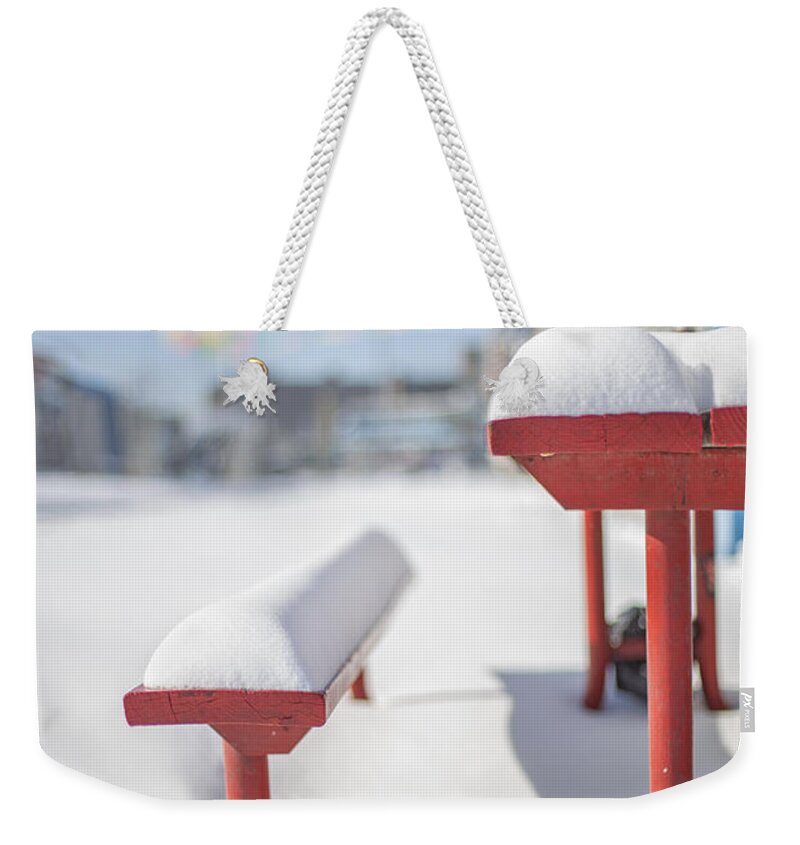 Coney Island Weekender Tote Bag featuring the photograph Snows Of New York by Evelina Kremsdorf