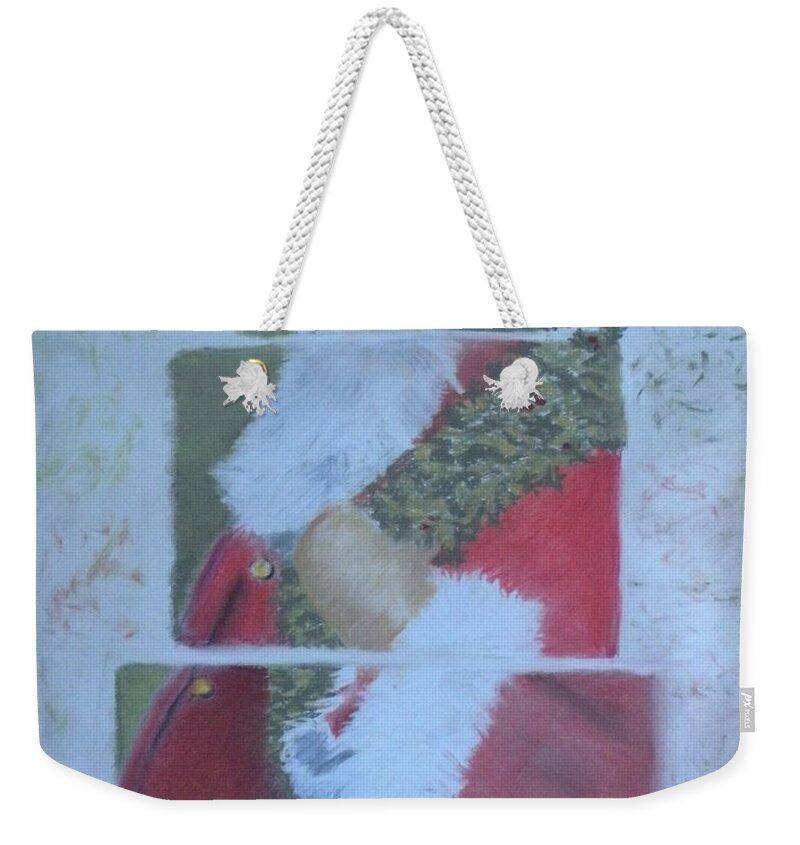 Santa Weekender Tote Bag featuring the painting S'nta Claus by Claudia Goodell