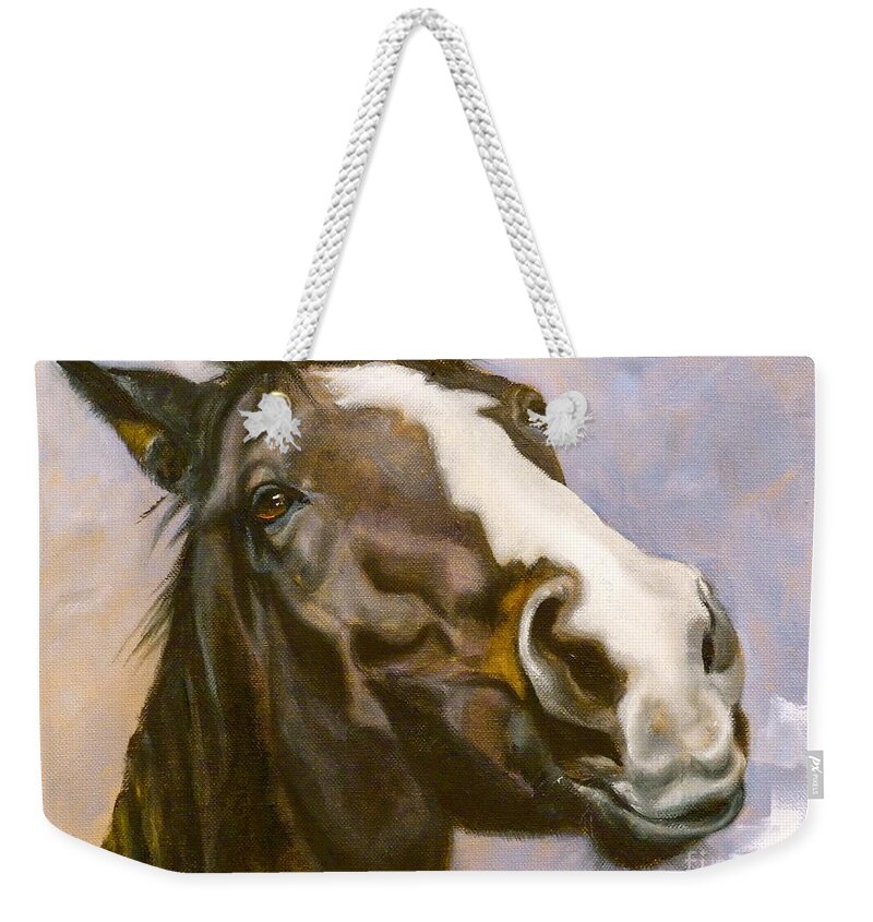Horse Weekender Tote Bag featuring the painting Hot to Trot by Susan A Becker