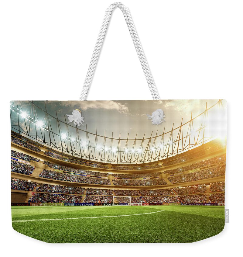 Event Weekender Tote Bag featuring the photograph Soccer Stadium by Dmytro Aksonov