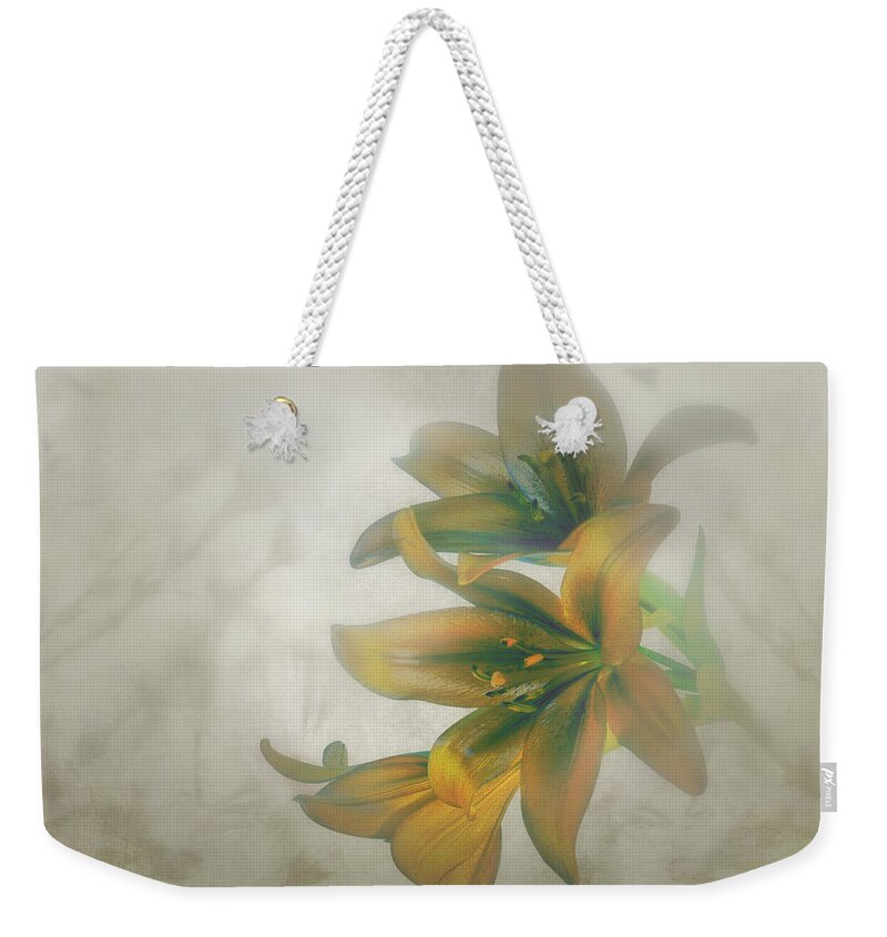 Lily Weekender Tote Bag featuring the photograph Soft and Sweet by Shirley Mangini