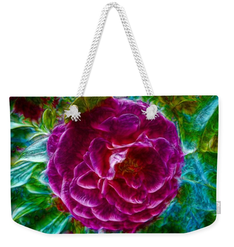 Rose Weekender Tote Bag featuring the painting Soft Purple Rose by Lilia S