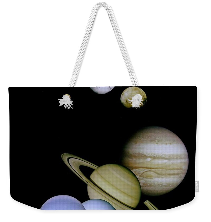 Mariner Weekender Tote Bag featuring the photograph Solar System Montage by Movie Poster Prints