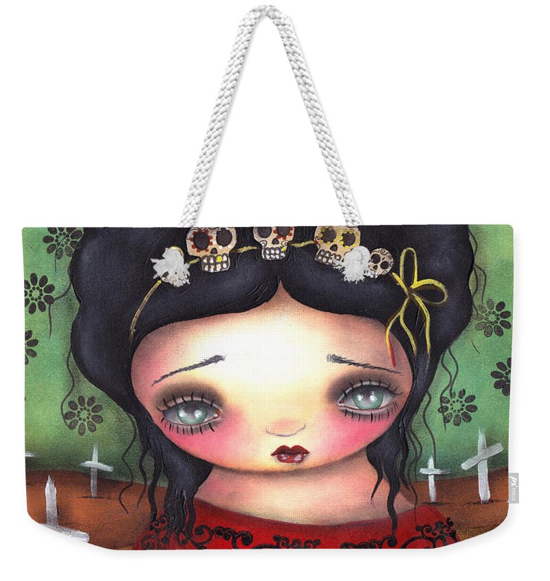 Frida Kahlo Weekender Tote Bag featuring the painting Soledad by Abril Andrade