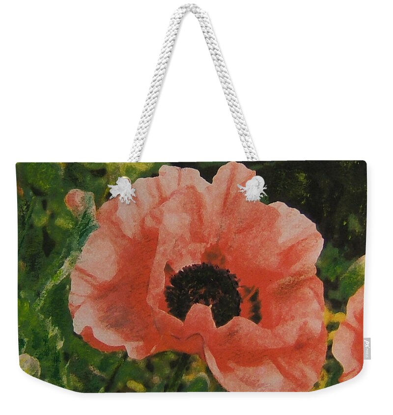 Poppy Weekender Tote Bag featuring the painting Solo POPPY by Richard James Digance