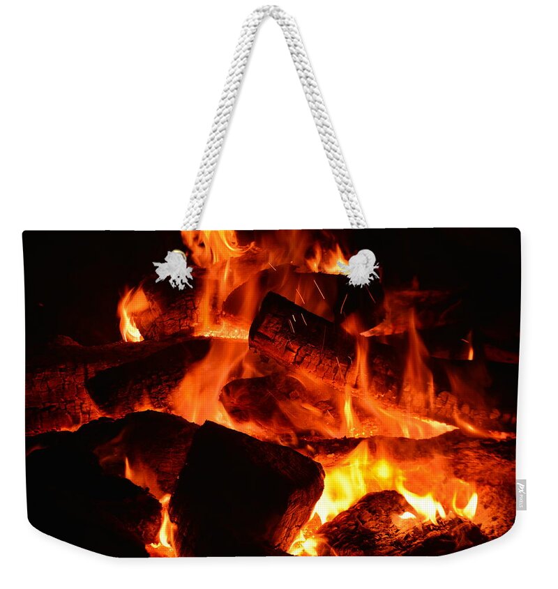 Fire Weekender Tote Bag featuring the photograph Some Like It Hot by Lisa Wooten