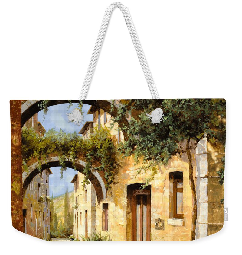 Arch Weekender Tote Bag featuring the painting Sotto Gli Archi by Guido Borelli