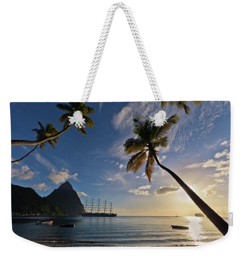 Tropical Rainforest Weekender Tote Bag featuring the photograph Soufrière Bay, Saint Lucia by Argalis