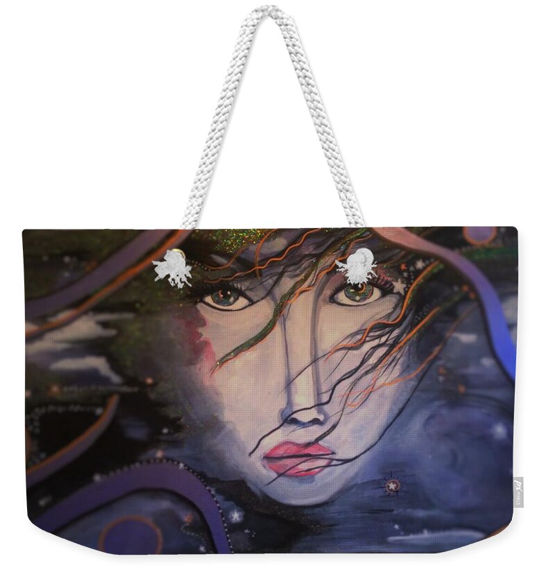 Face Weekender Tote Bag featuring the painting Soul Speak by Tracy Mcdurmon