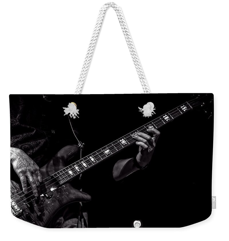 Bass Weekender Tote Bag featuring the photograph Sounds In The Night Bass Man by Bob Orsillo