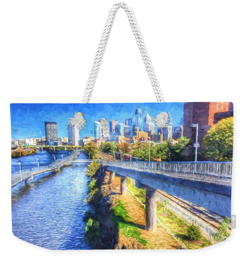 Philadelphia Weekender Tote Bag featuring the photograph South Street Walk by Alice Gipson