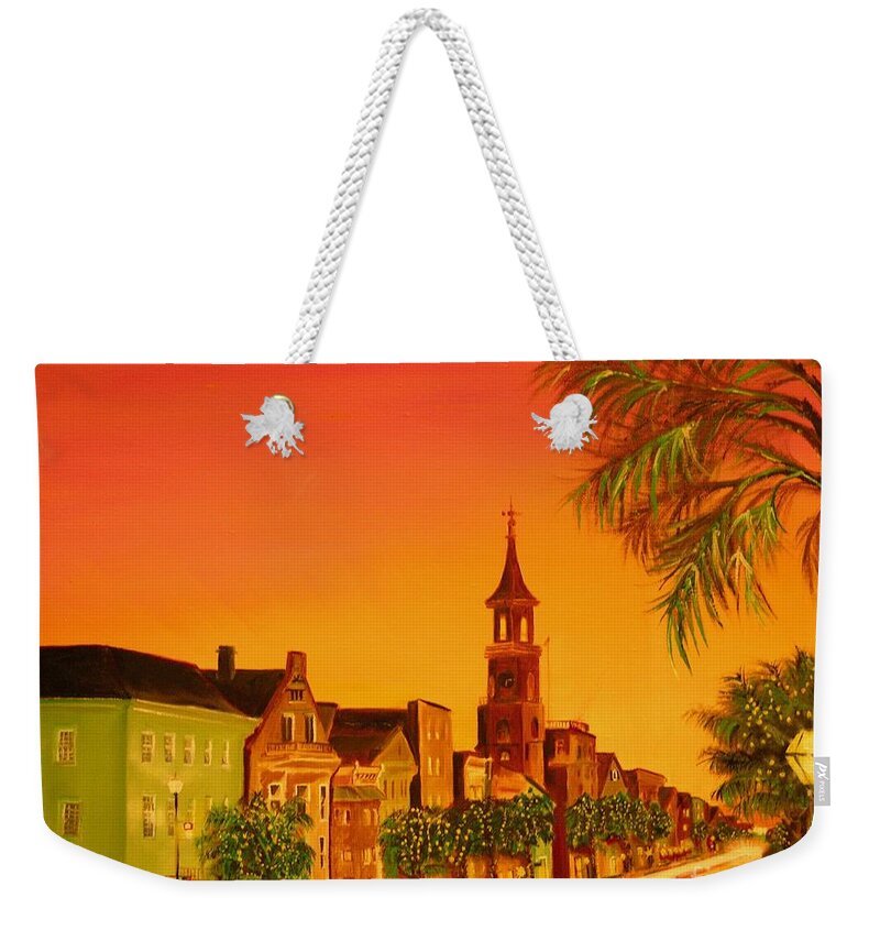 City Weekender Tote Bag featuring the painting Southern Eve by Barbara Hayes