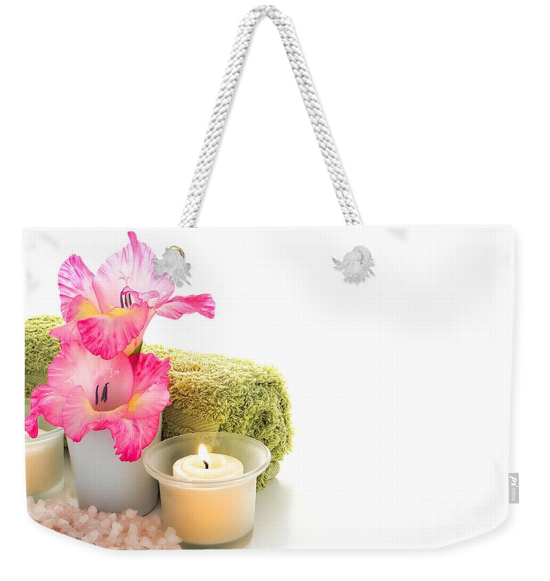 Aromatherapy Weekender Tote Bag featuring the photograph Spa Welcome by Olivier Le Queinec