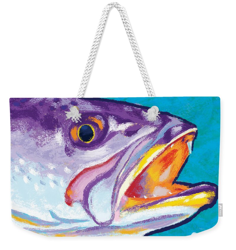 Sea Tout.speckled Trout Weekender Tote Bag featuring the digital art Speckled Trout Colors by Kevin Putman