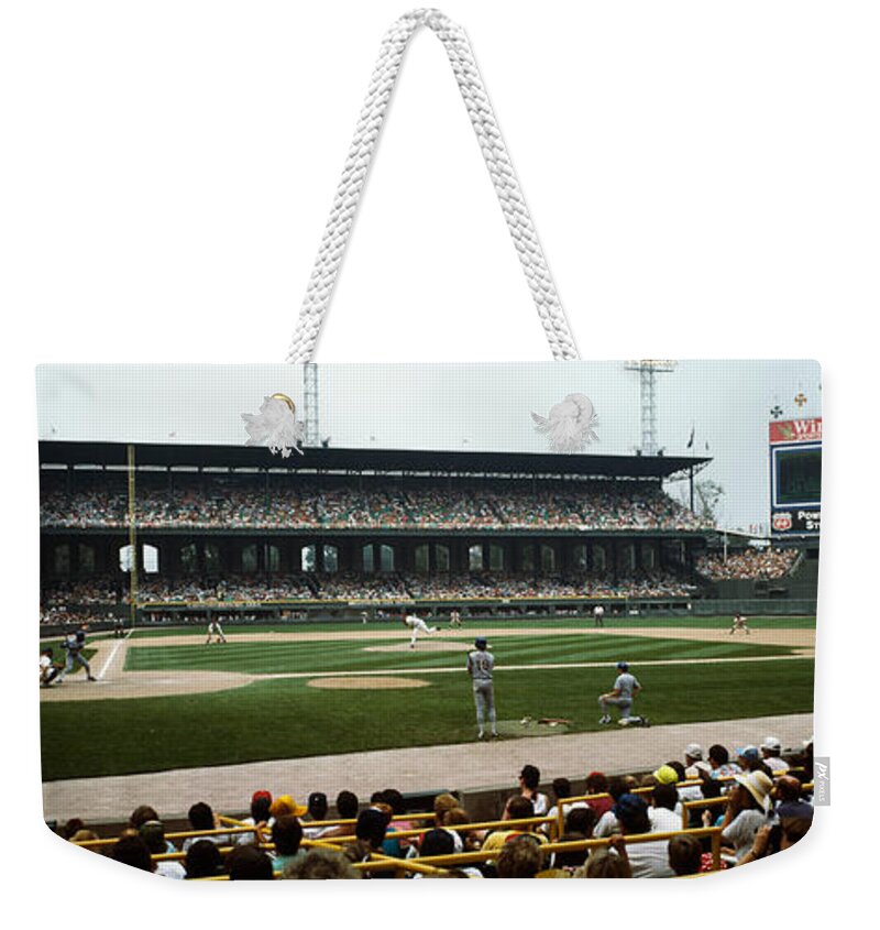 Photography Weekender Tote Bag featuring the photograph Spectators Watching A Baseball Match by Panoramic Images
