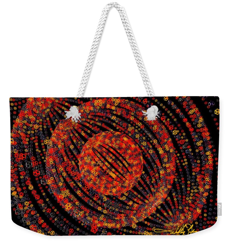 Abstract Weekender Tote Bag featuring the digital art Sphere Blast by William Ladson