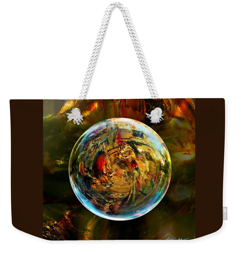 Refractions Weekender Tote Bag featuring the digital art Sphere of Refractions by Robin Moline
