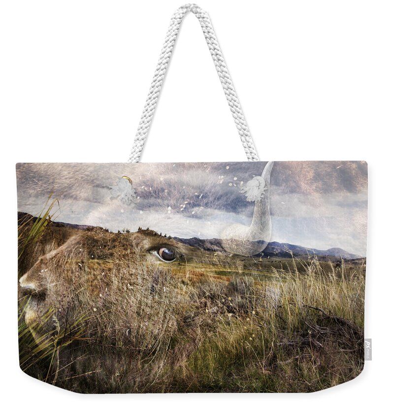 Buffalo Weekender Tote Bag featuring the photograph Spirit of the Past by Belinda Greb