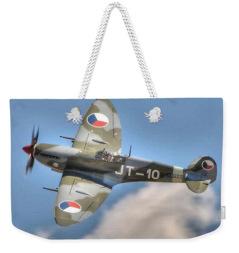 Supermarine Spitfire Weekender Tote Bag featuring the photograph Spitfire by Jeff Cook