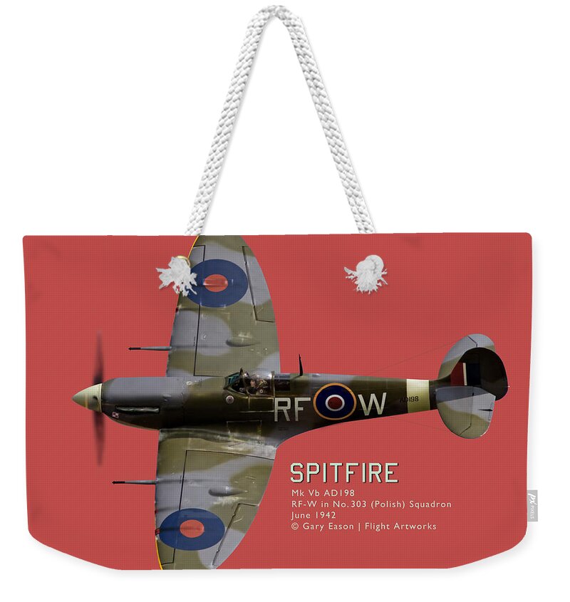 Spitfire Weekender Tote Bag featuring the photograph Spitfire portrait - commissions welcome by Gary Eason