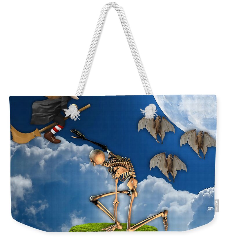 Halloween Weekender Tote Bag featuring the mixed media Spooky by Marvin Blaine