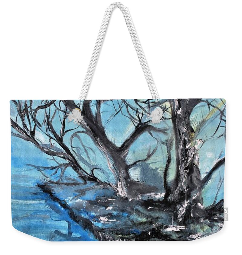 Spooky Weekender Tote Bag featuring the painting Spooky Mood by Evelina Popilian