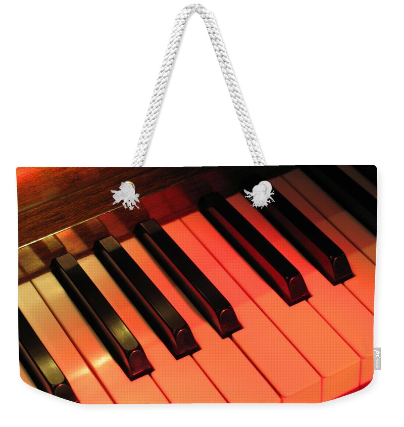 Piano Weekender Tote Bag featuring the photograph Spotlight on Piano by Ann Horn