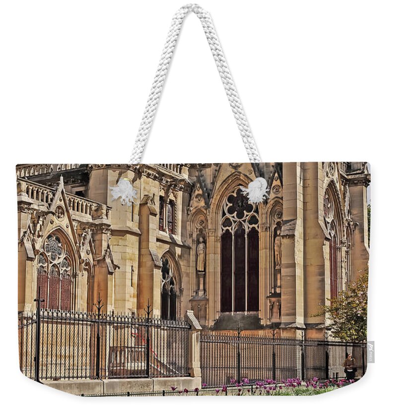 Landmark Weekender Tote Bag featuring the photograph Spring and Notre Dame in Paris by Elvis Vaughn