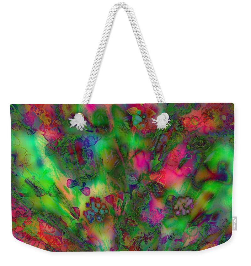 Spring Weekender Tote Bag featuring the digital art Spring Bush by Klara Acel