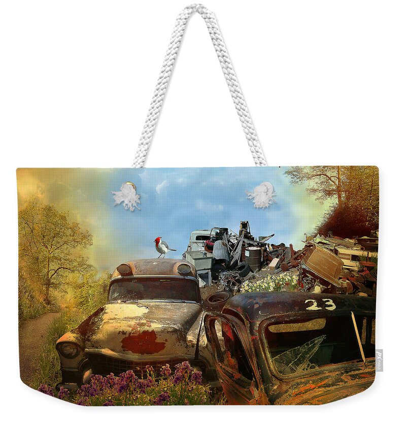 Auto Weekender Tote Bag featuring the photograph Spring Cleaning - landscape by Jeff Burgess