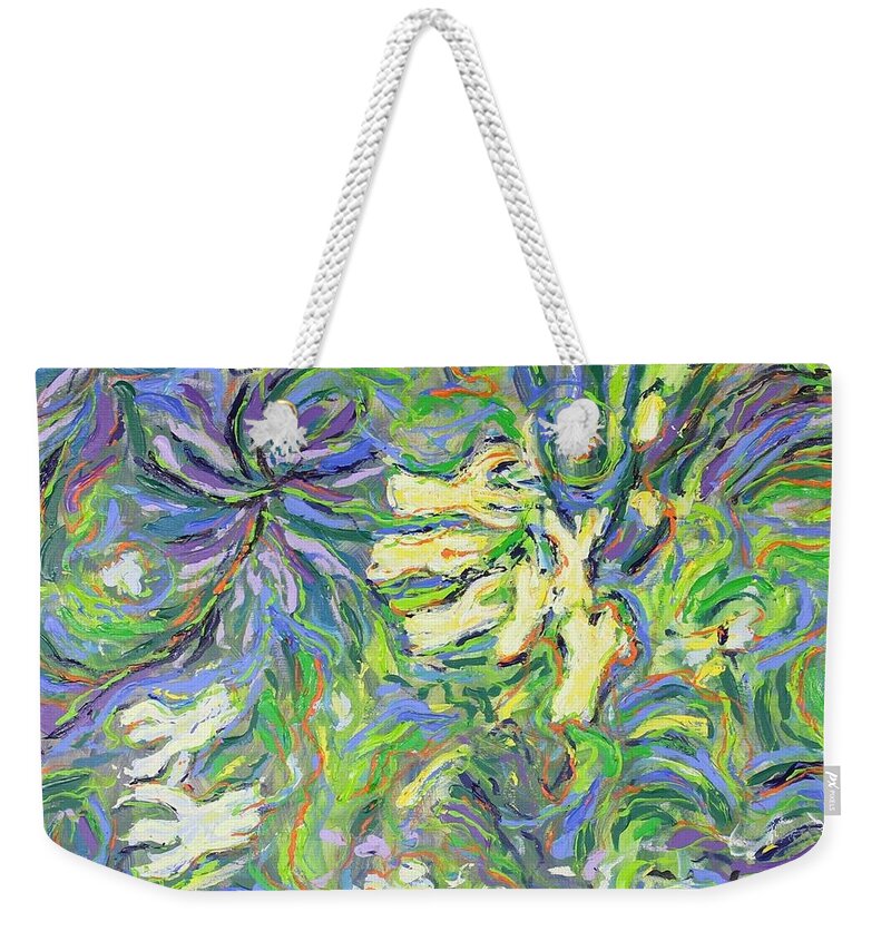 Abstract Weekender Tote Bag featuring the painting Spring Exuberance 2 by Zofia Kijak